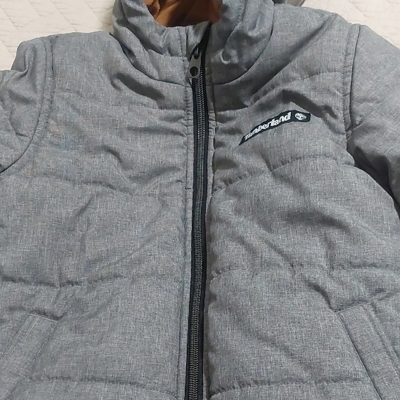 Timberland Gray Puffer Jacket with Hood - Picture 2 of 10